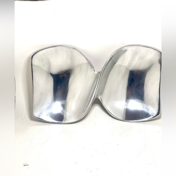 Ihi India Polished Aluminum Double Serving Bowl. - Picture 2 of 5